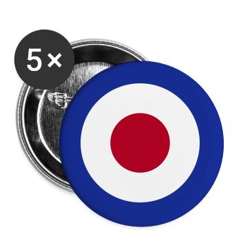 Mod Target United Kingdom Großbritannien - Buttons groß 56 mm (5er Pack) - Weiß - Vorne
