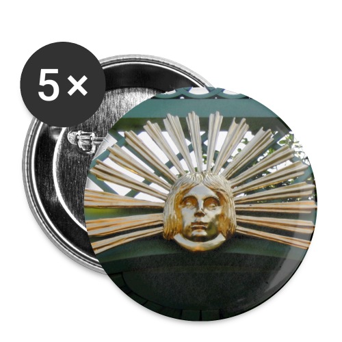 Sonnengesicht - Buttons groß 56 mm (5er Pack)