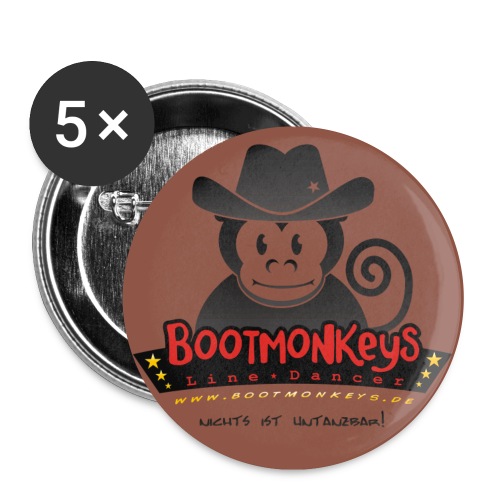 Bootmonkey LOGO Druck - Buttons groß 56 mm (5er Pack)