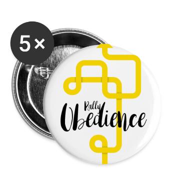 Rassemblement Obéissance - Lot de 5 grands badges (56 mm) - blanc - Devant