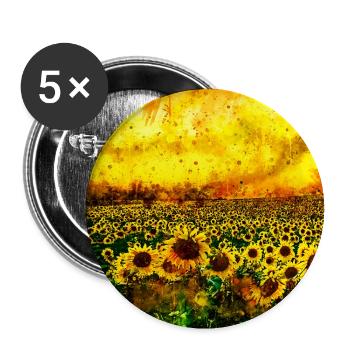Les tournesols abstraits wsstd - Lot de 5 grands badges (56 mm) - blanc - Devant