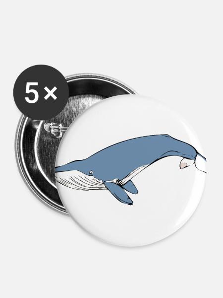 Wal - Buttons groß 56 mm (5er Pack) - Weiß