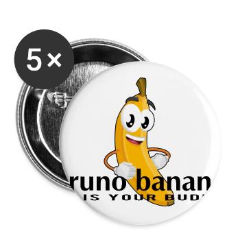 Bruno Banane (schwarz) - Buttons groß 56 mm (5er Pack) - Weiß - Vorne