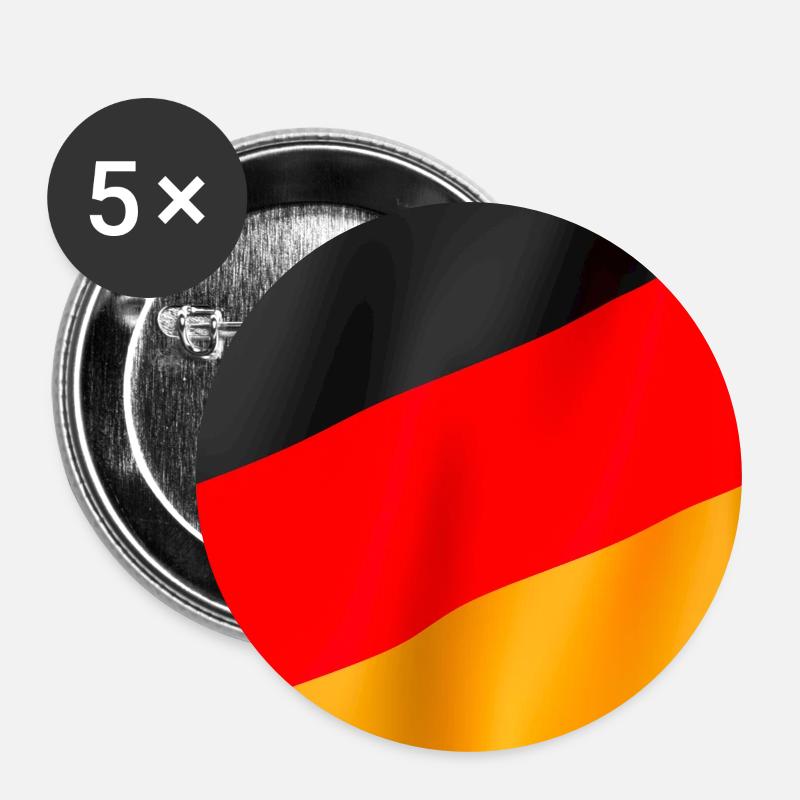 Germany flag - Buttons large 2.2''/56 mm (5-pack) - white