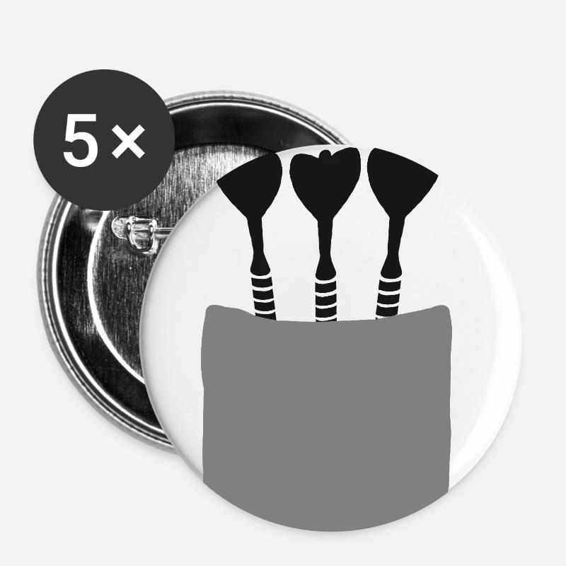 Darts darts darts darts darts gift - Buttons large 2.2''/56 mm (5-pack) - white