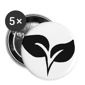 feuilles nature cadeau feuille jardin - Lot de 5 grands badges (56 mm) - blanc - Devant