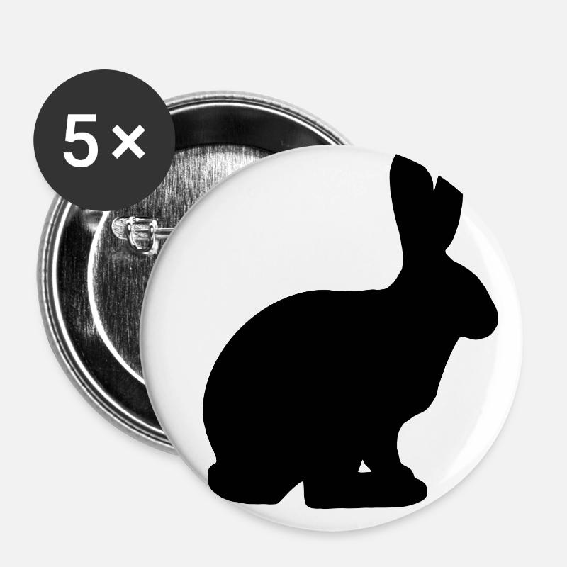 Bunny easter bunny rabbit gift pet - Buttons large 2.2''/56 mm (5-pack) - white