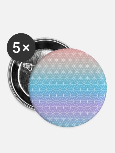 Flower of life, protection symbol, customizable - Buttons large 2.2''/56 mm (5-pack) - white