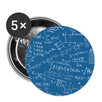 Math Equation Pattern, Quadratic Formula Math Gift - Buttons large 2.2''/56 mm (5-pack) - white - Front