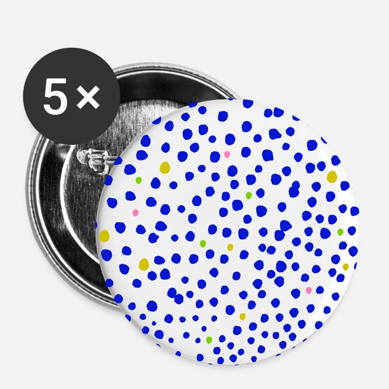 Colorful confetti - Buttons large 2.2''/56 mm (5-pack) - white
