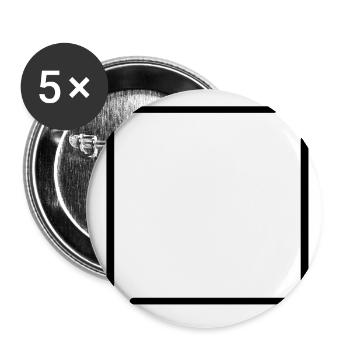 Linien Rahmen mit Ecken Deko Geschenk - Buttons groß 56 mm (5er Pack) - Weiß - Vorne