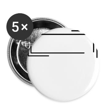 Case noire cadre ligne trait - Lot de 5 grands badges (56 mm) - blanc - Devant