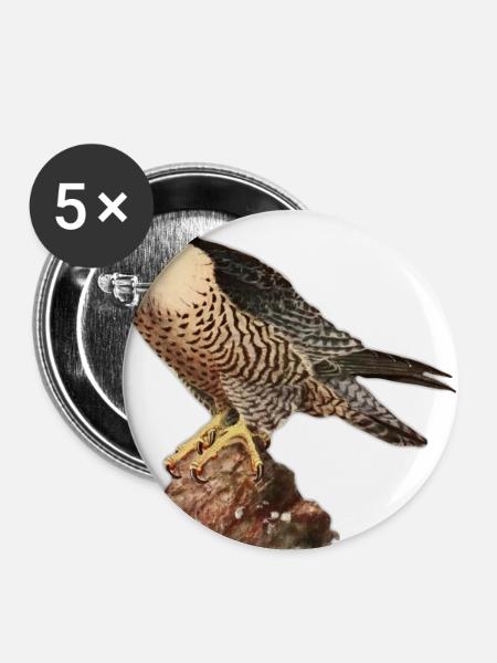 Falke Turmfalke - Buttons groß 56 mm (5er Pack) - Weiß