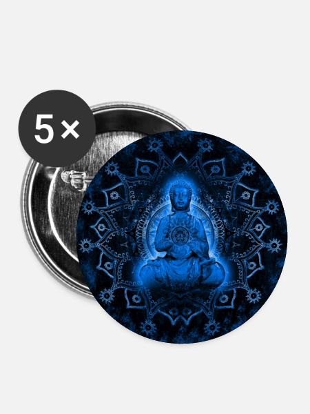Buddha - Buttons groß 56 mm (5er Pack) - Weiß