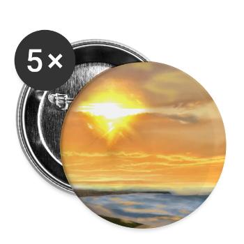 Golden bay sketch - Buttons groß 56 mm (5er Pack) - Weiß - Vorne