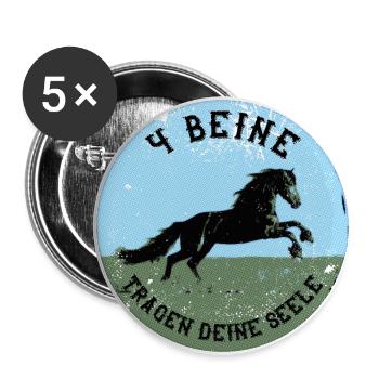 Pferd - 4 BEINE TRAGEN DEINE SEELE - Buttons groß 56 mm (5er Pack) - Weiß - Vorne