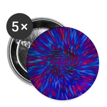 Abstract Blue and Red Flower Motive - Buttons groß 56 mm (5er Pack) - Weiß - Vorne