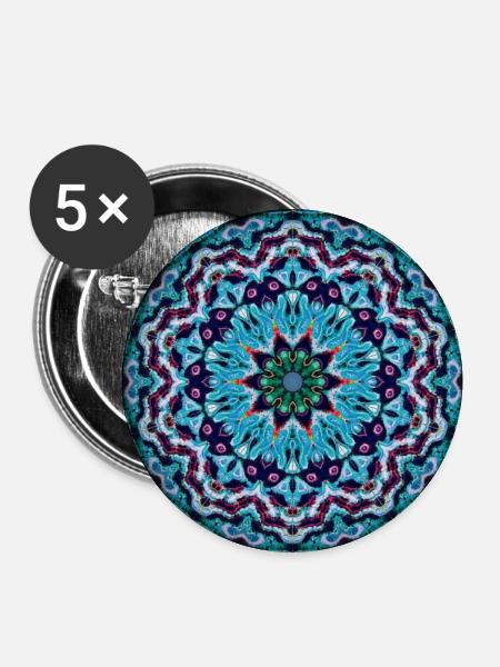 Kaleidoscopic Lightpainting Design #1 - Buttons groß 56 mm (5er Pack) - Weiß