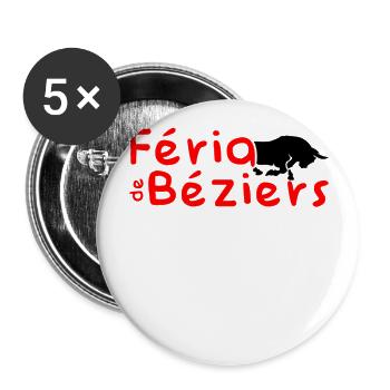 Tenue logo de Féria de Béziers - Lot de 5 grands badges (56 mm) - blanc - Devant
