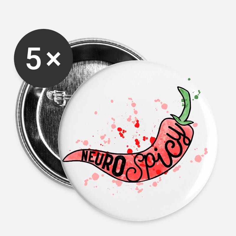 Neurospicy - Buttons large 2.2''/56 mm (5-pack) - white