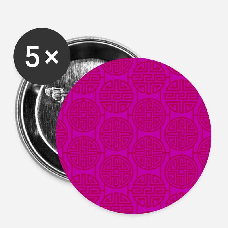 Chinese pattern - Buttons large 2.2''/56 mm (5-pack) - white