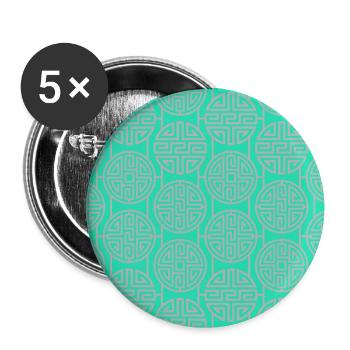 Chinesisches Muster - Buttons groß 56 mm (5er Pack) - Weiß - Vorne
