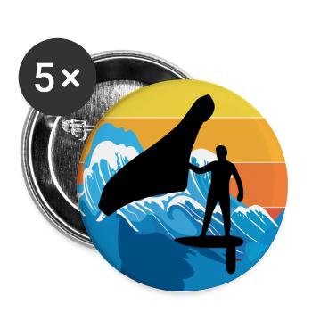 Wing Foiling Hydrofoil Surfen Surf Wassersport - Buttons groß 56 mm (5er Pack) - Weiß - Vorne