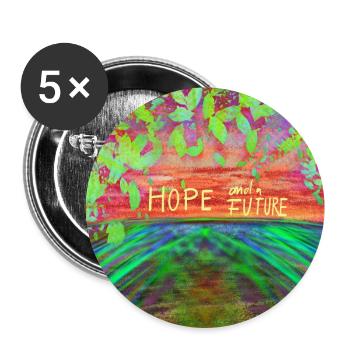 Hope and a future - Buttons large 2.2''/56 mm (5-pack) - white - Front