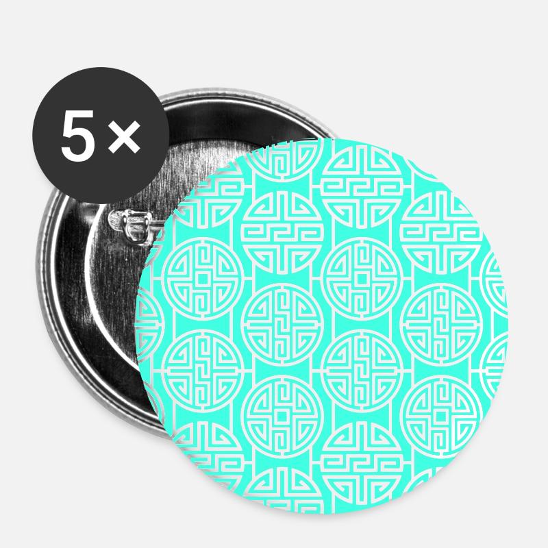 Chinese pattern - Buttons large 2.2''/56 mm (5-pack) - white