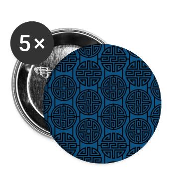 Chinesisches Muster - Buttons groß 56 mm (5er Pack) - Weiß - Vorne