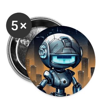 Cute robot - Buttons large 2.2''/56 mm (5-pack) - white - Front