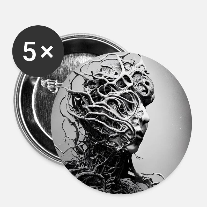 Tree infection - Buttons large 2.2''/56 mm (5-pack) - white
