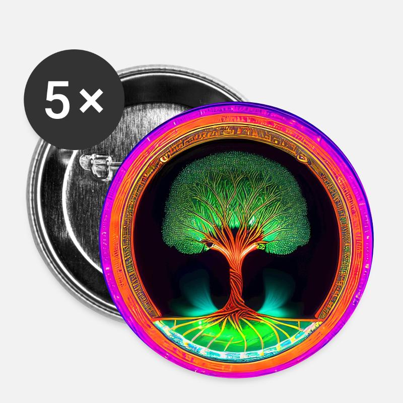 Tree of Life Pendant - Buttons large 2.2''/56 mm (5-pack) - white