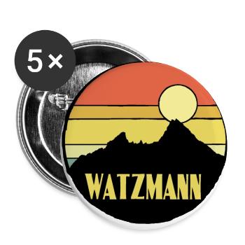 Watzmann - Buttons groß 56 mm (5er Pack) - Weiß - Vorne