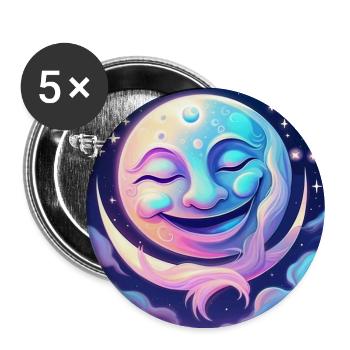 Mystic Moon - Buttons groß 56 mm (5er Pack) - Weiß - Vorne