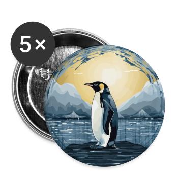 Penguin - Buttons large 2.2''/56 mm (5-pack) - white - Front