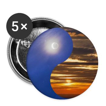 Yin and Yang of the Sun and Moon in the Sky - Buttons large 2.2''/56 mm (5-pack) - white - Front
