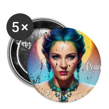 Mystische Göttin - Buttons groß 56 mm (5er Pack) - Weiß - Vorne