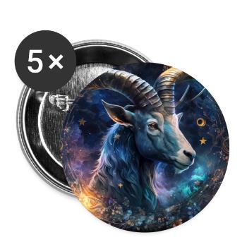 Capricorne zodiaque signe - galaxy - Lot de 5 grands badges (56 mm) - blanc - Devant