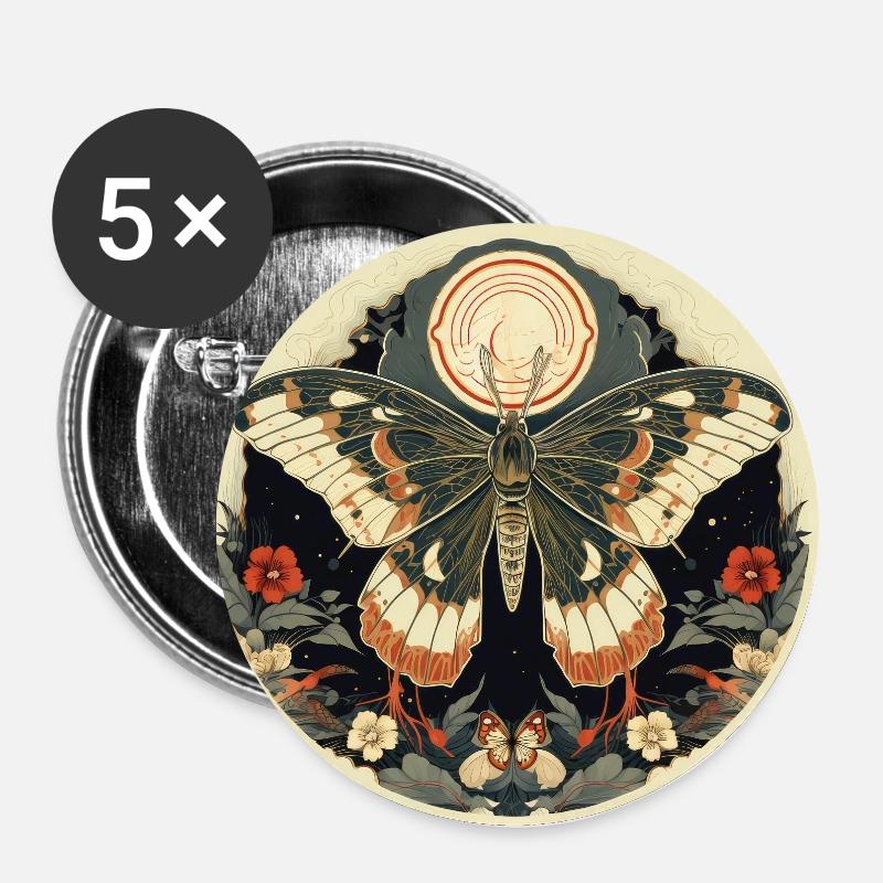 Moth - Buttons large 2.2''/56 mm (5-pack) - white