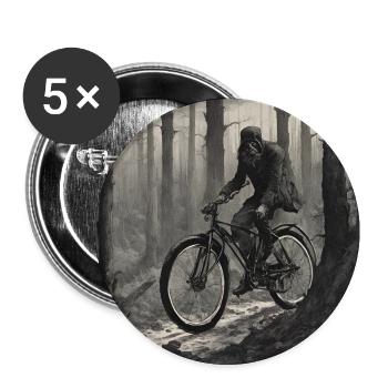 Bicycle / Bike / Cycling / Bicycle / Forest / Mountains - Buttons large 2.2''/56 mm (5-pack) - white - Front