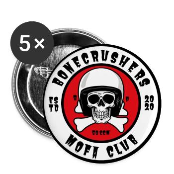 Bonecrushers Logo - Buttons groß 56 mm (5er Pack) - Weiß - Vorne