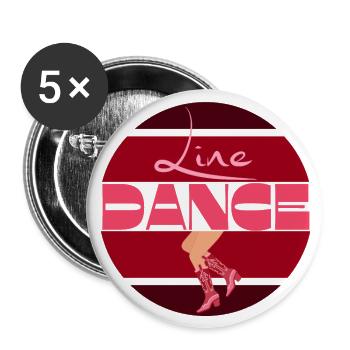 Linedance Linientanz - Buttons groß 56 mm (5er Pack) - Weiß - Vorne