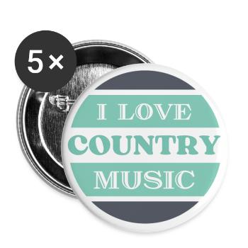 Country music love - Buttons large 2.2''/56 mm (5-pack) - white - Front