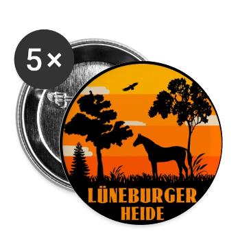 Lüneburger Heide - Buttons groß 56 mm (5er Pack) - Weiß - Vorne