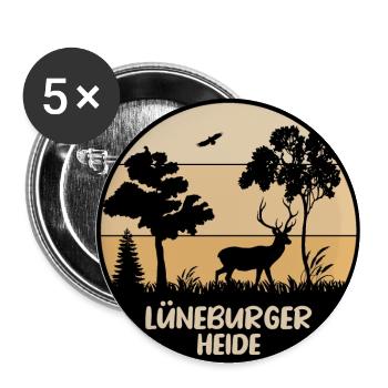 Lüneburger Heide - Buttons groß 56 mm (5er Pack) - Weiß - Vorne
