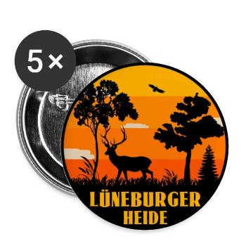 Lüneburger Heide - Buttons groß 56 mm (5er Pack) - Weiß - Vorne