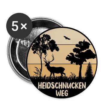 Heidschnuckenweg - Buttons groß 56 mm (5er Pack) - Weiß - Vorne
