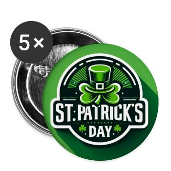 St Patrick's Day - Buttons large 2.2''/56 mm (5-pack) - white - Front