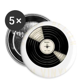 Le son est meilleur sur vinyle Le son est meilleur sur le vinyle - Lot de 5 grands badges (56 mm) - blanc - Devant